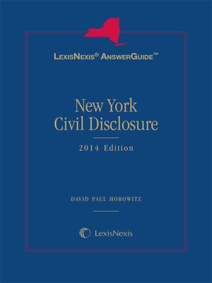 cover image of LexisNexis AnswerGuide: New York Civil Disclosure